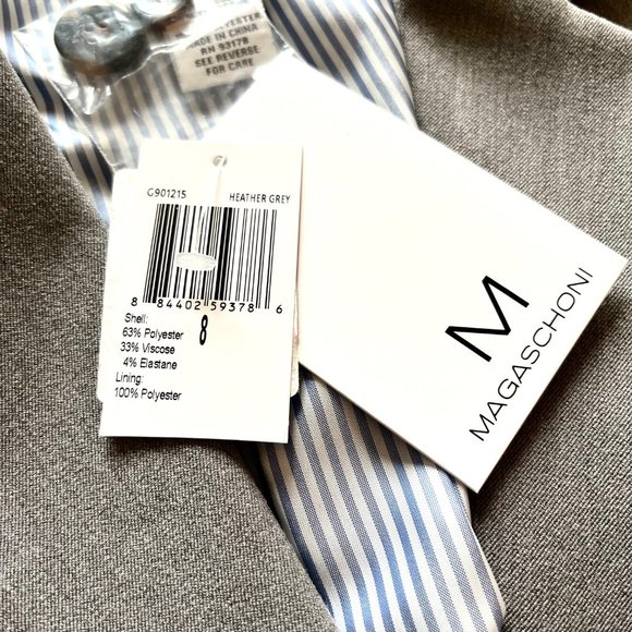 Career Blazer by Magaschoni Lined 2-Button in Heathered Gray (8) New with Tag - Picture 11 of 12